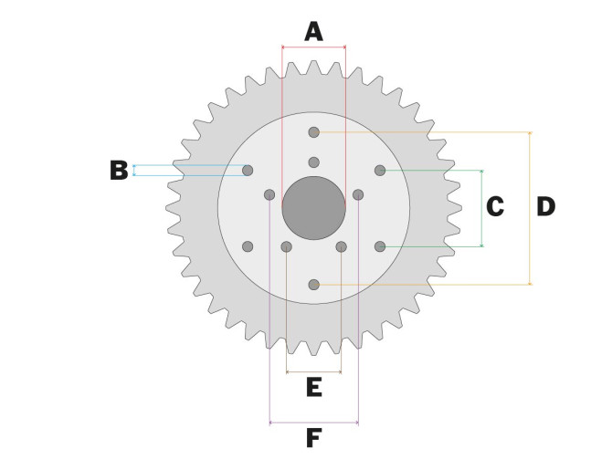 Rear sprocket Puch Monza 4L 44 teeth Esjot A-quality product